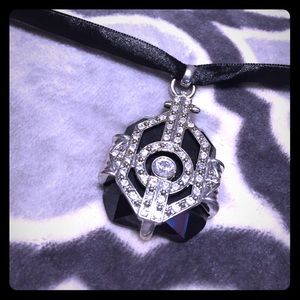 Limited Glam Stone & Ribbon Necklace